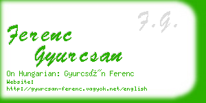 ferenc gyurcsan business card